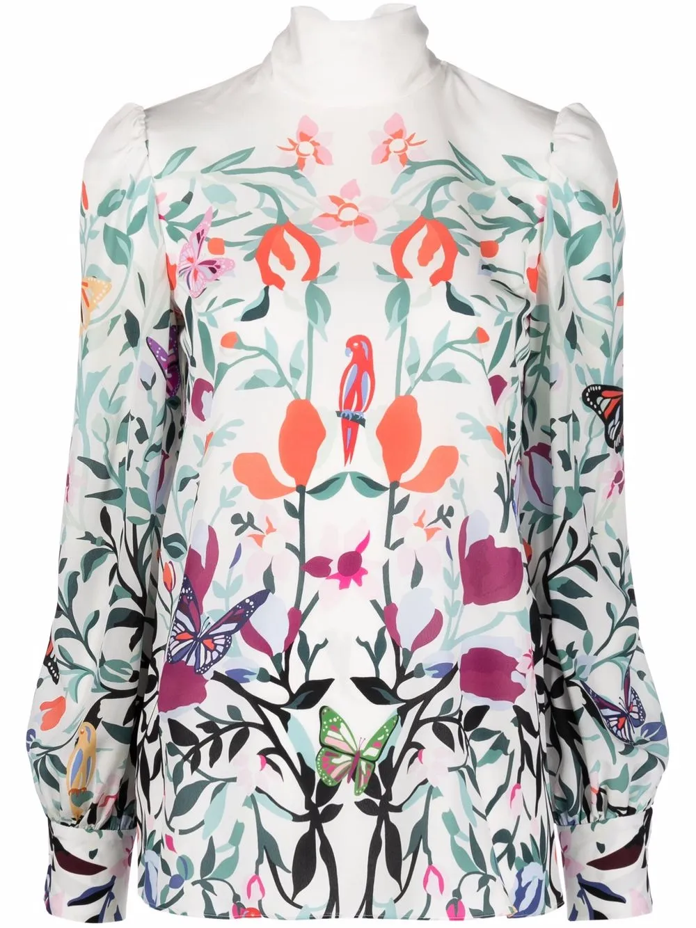

Valentino floral-print silk blouse - White