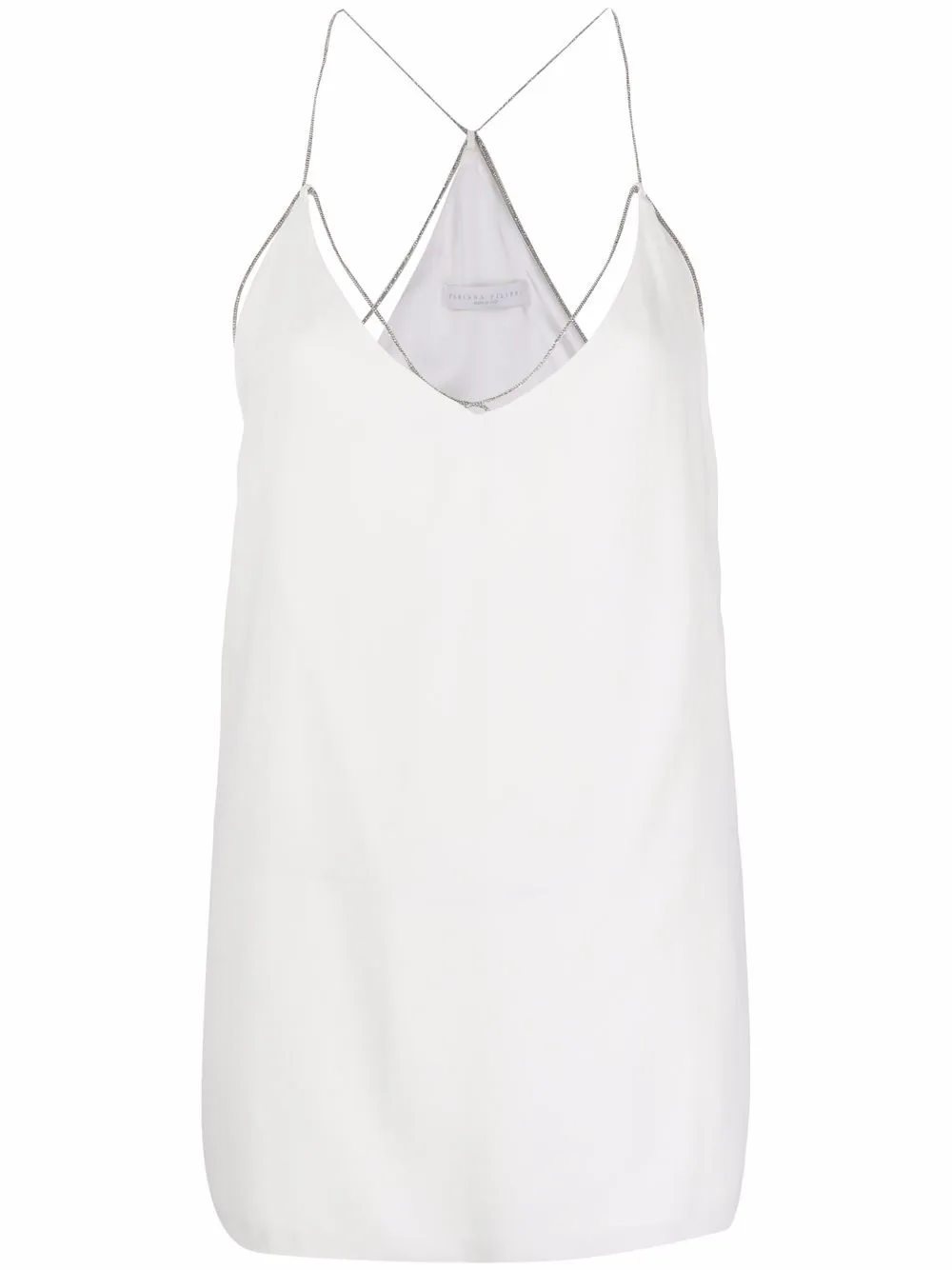 

Fabiana Filippi top con tiras de cadena - Blanco