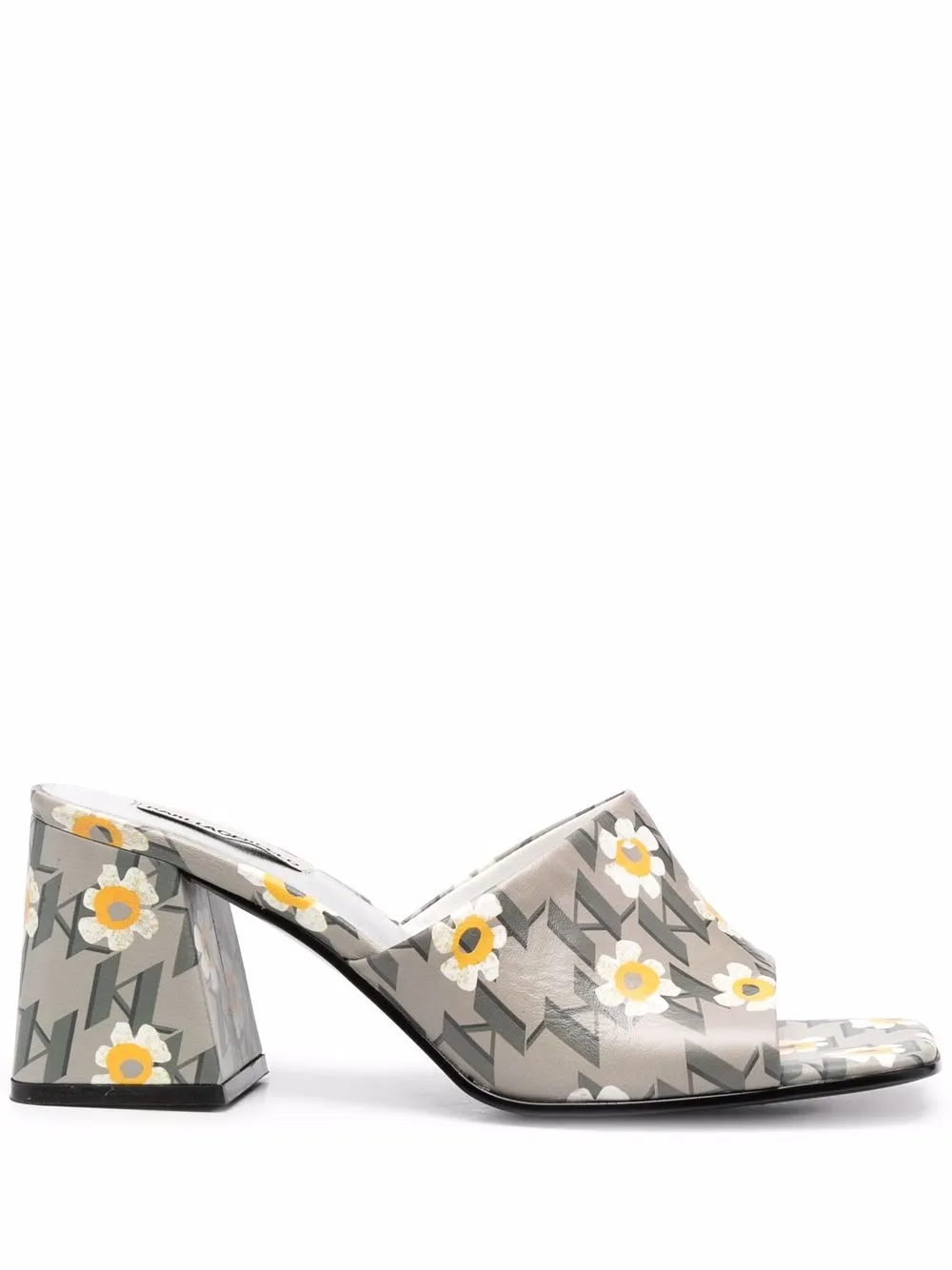 

Karl Lagerfeld floral-print monogram mules - Green