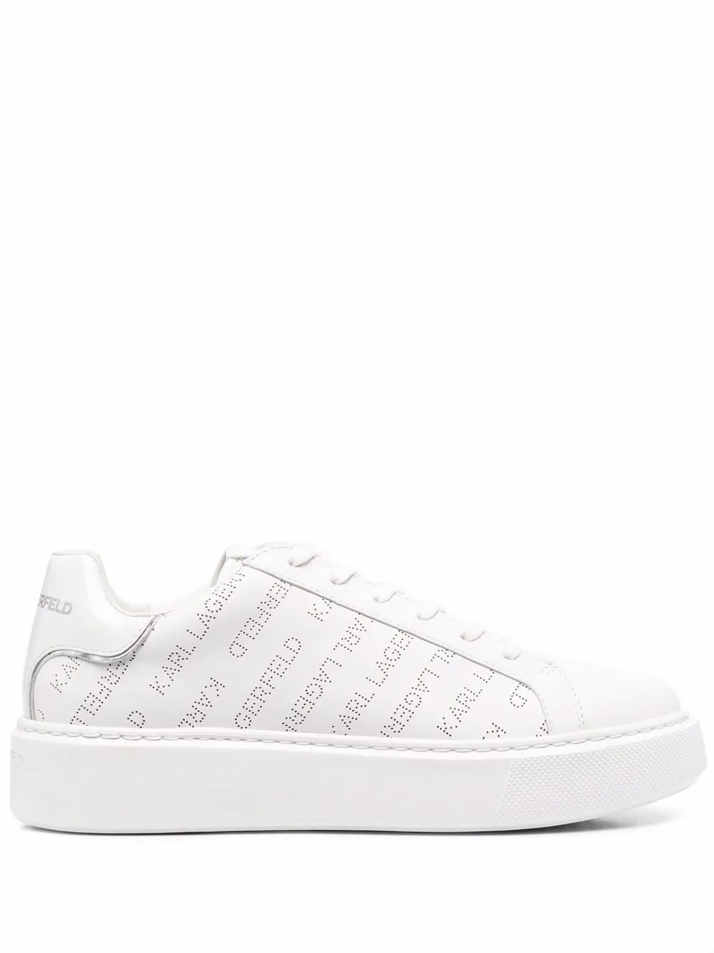 

Karl Lagerfeld perforated-logo leather sneakers - White