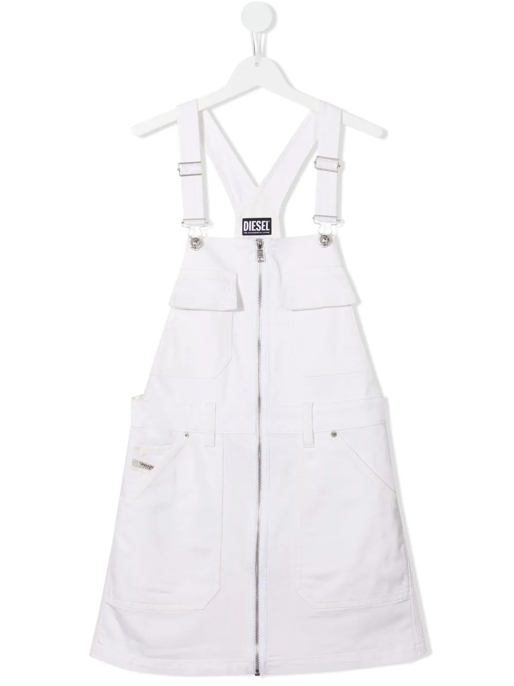 

Diesel Kids vestido estilo jumper de mezclilla - Blanco