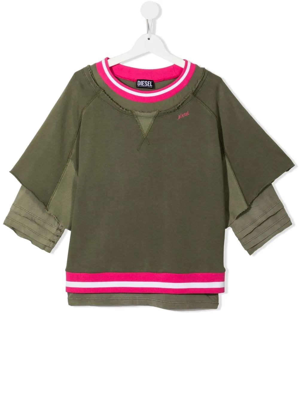 

Diesel Kids top con logo bordado - Verde