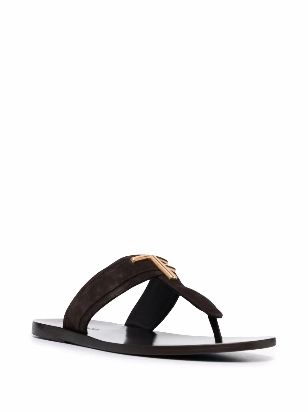 TOM FORD Sandalen met logoplakkaat - Bruin