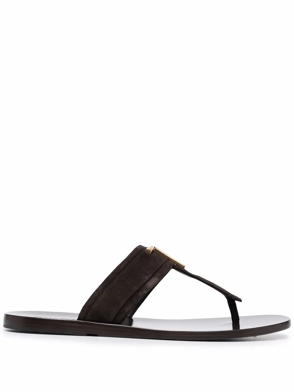 TOM FORD logo-plaque thong sandals Brown