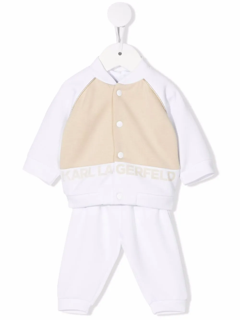 

Karl Lagerfeld Kids traje deportivo con diseño color block - Blanco