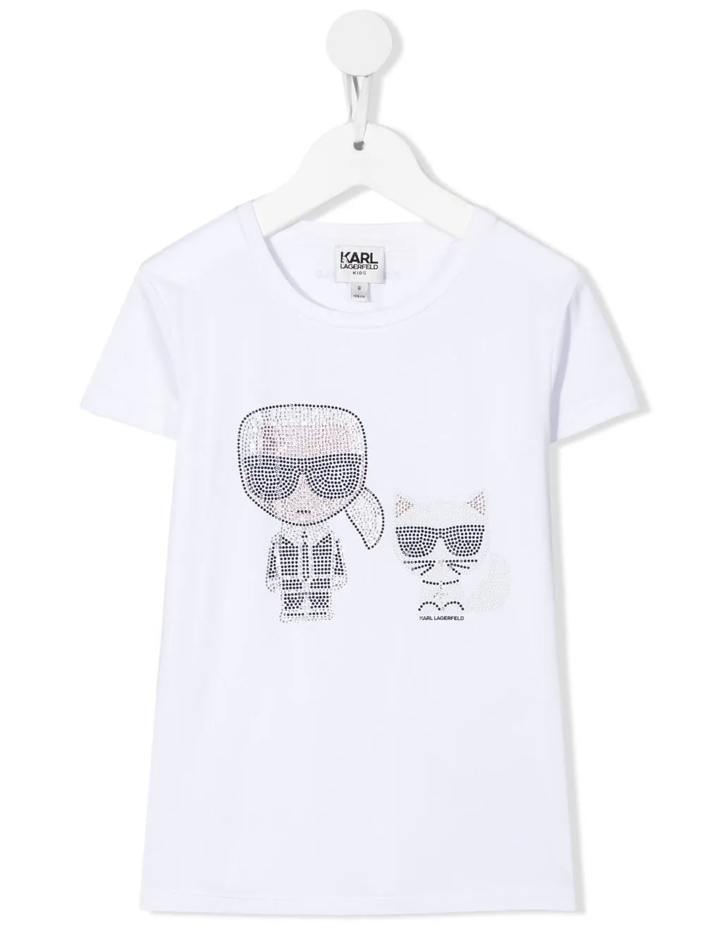 

Karl Lagerfeld Kids Karl & Choupette rhinestone-graphic T-shirt - White