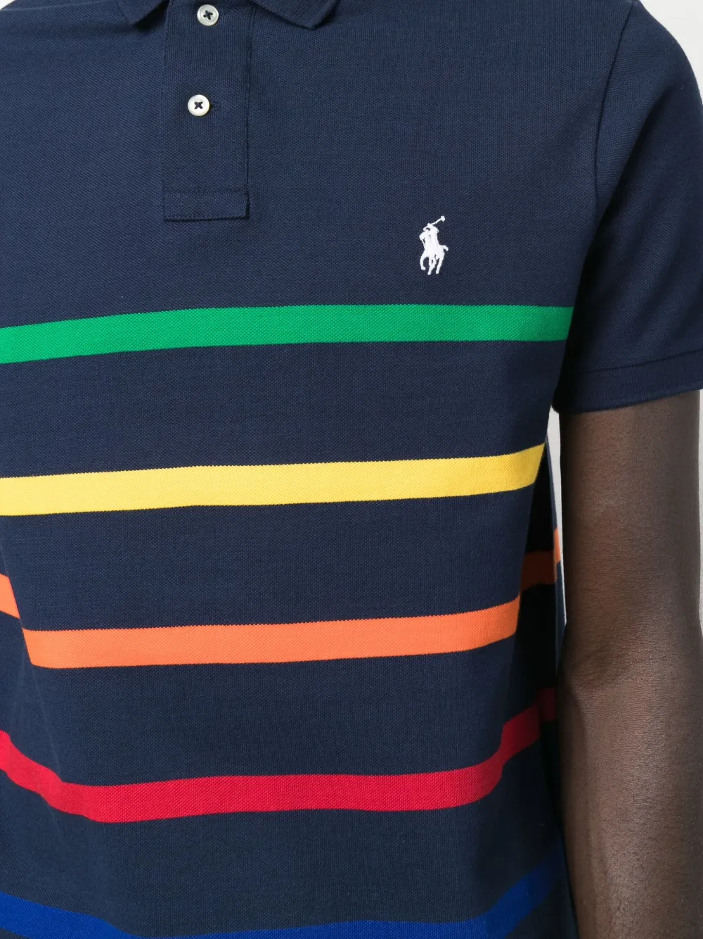 фото Polo ralph lauren полосатая рубашка поло с короткими рукавами