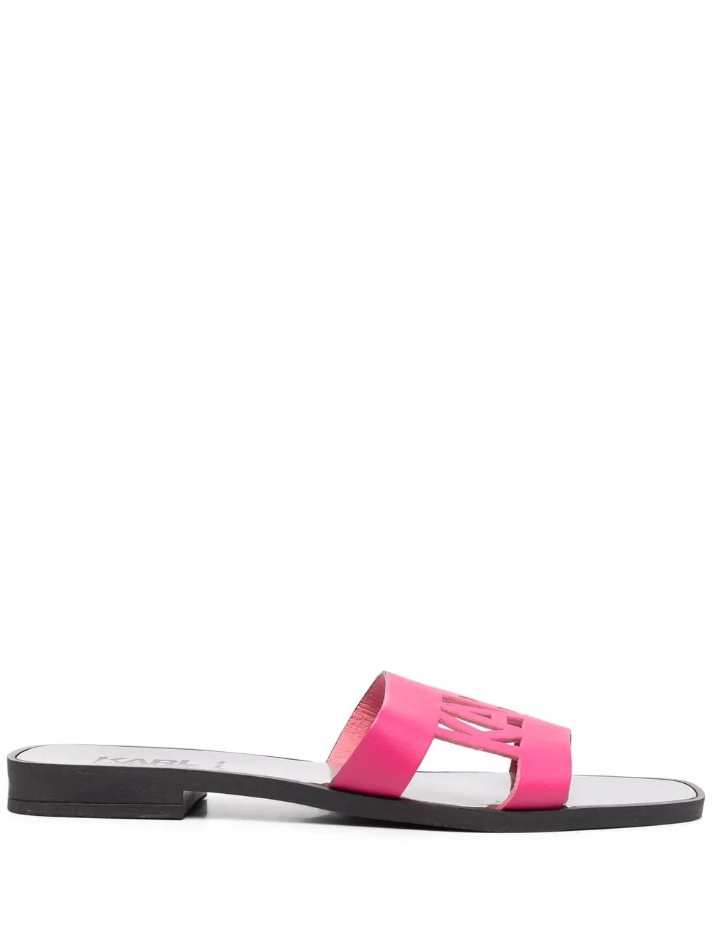 

Karl Lagerfeld Skoot logo cut-out flat sandals - Pink