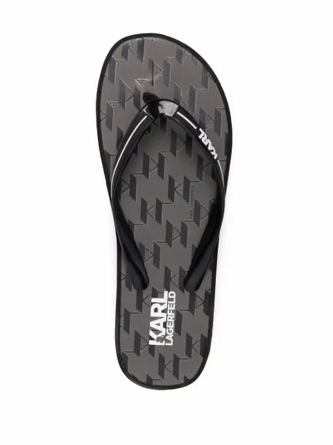 Karl Lagerfeld logo-print open-toe Flip Flops - Farfetch