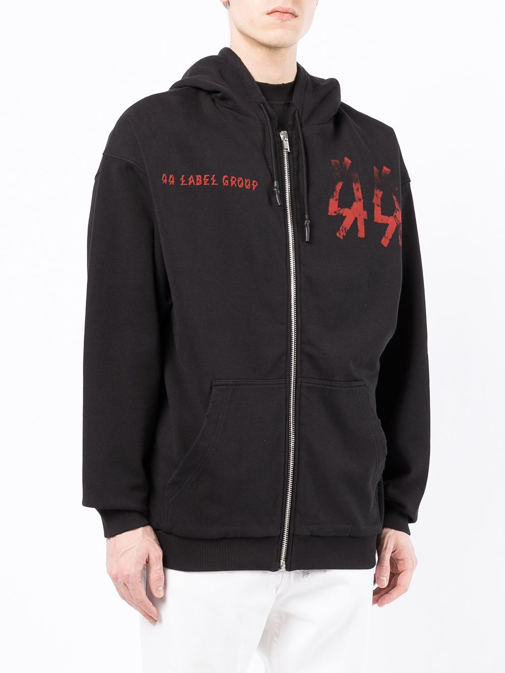 44 LABEL GROUP Spine zip-front Hoodie - Farfetch