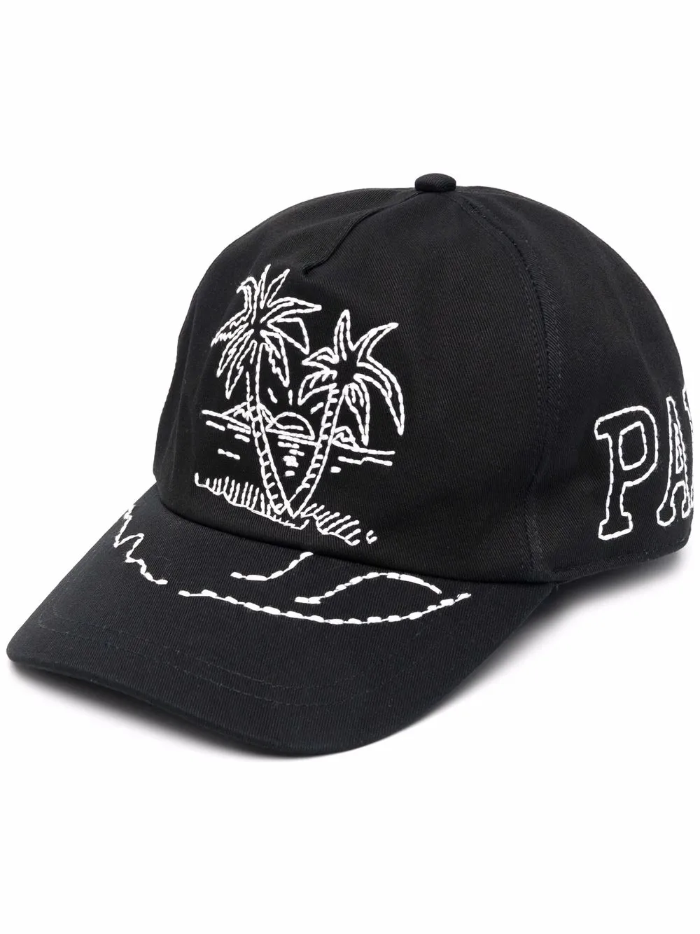 

Palm Angels embroidered-logo six-panel cap - Black