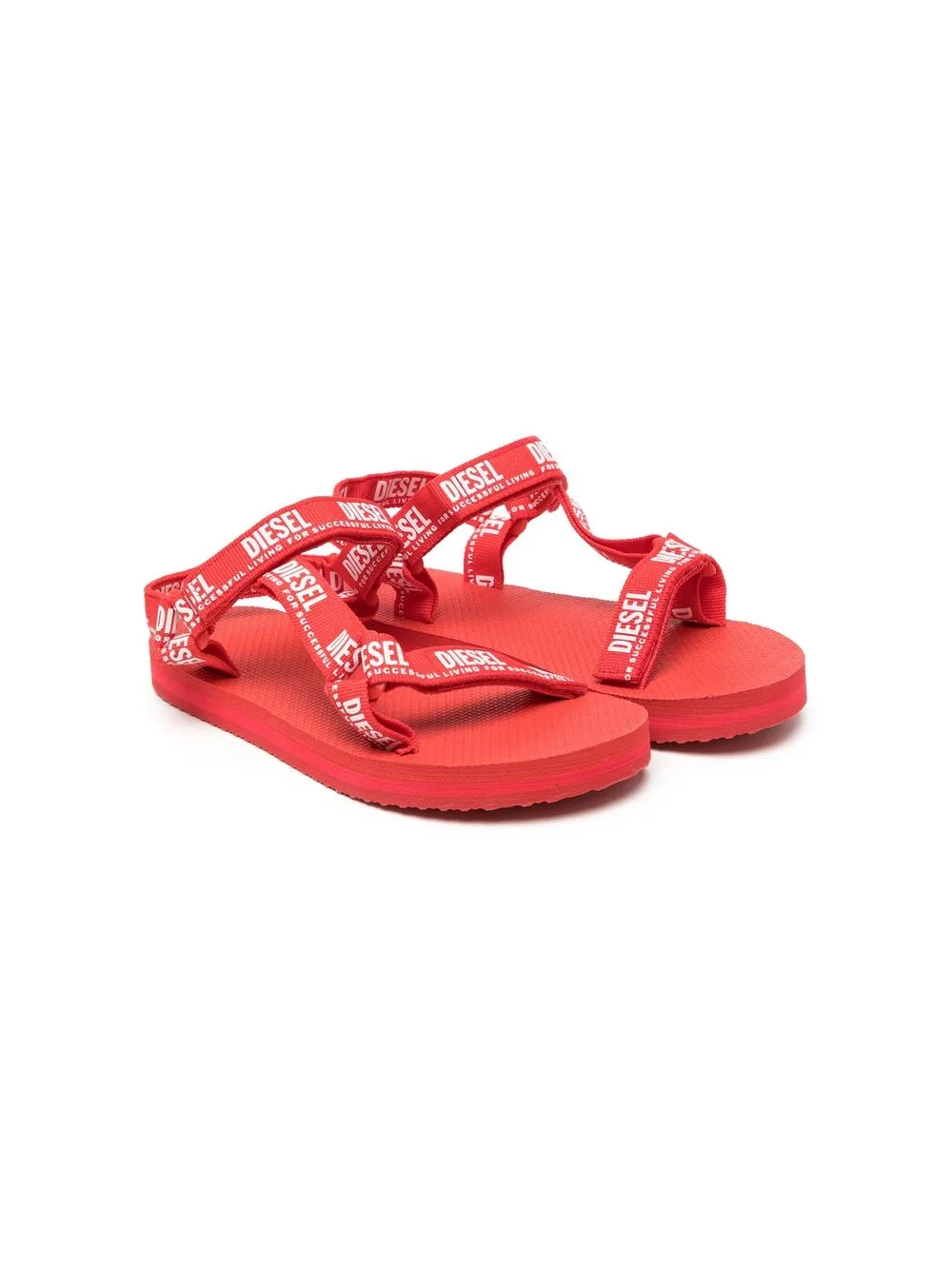 

Diesel Kids sandalias con logo estampado - Rojo