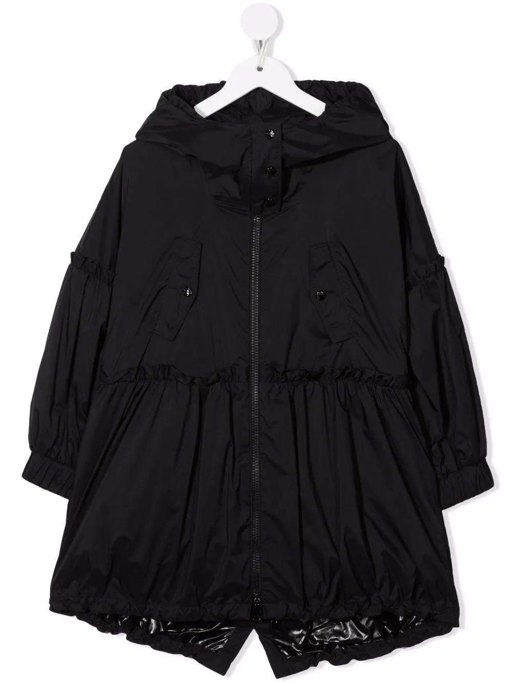 Moncler Enfant парка с капюшоном и оборками