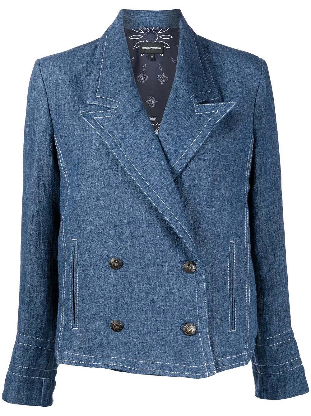 

Emporio Armani blazer con doble botonadura - Azul