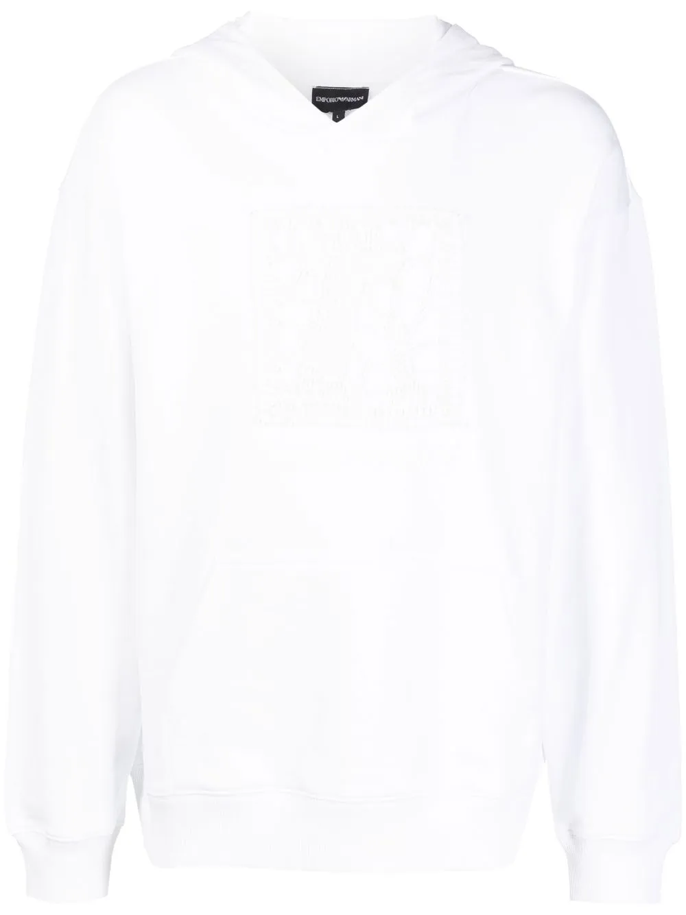 

Emporio Armani hoodie con logo bordado - Blanco