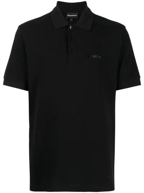 Emporio Armani logo-print cotton polo shirt