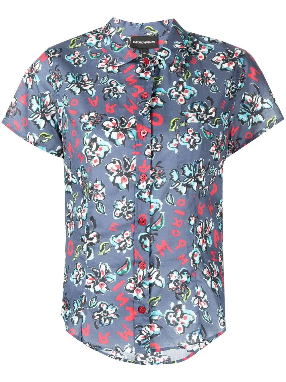 

Emporio Armani camisa con estampado floral - Azul