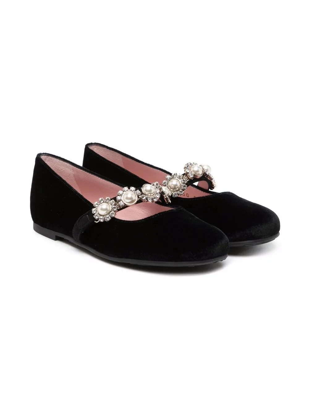 

Pretty Ballerinas Kids crystal-embellished ballerina shoes - Black