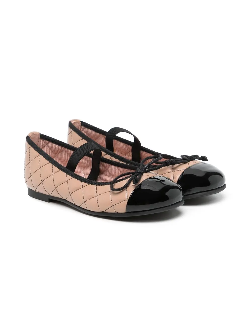 

Pretty Ballerinas Kids contrasting toe-cap ballerina shoes - Pink