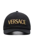 Versace embroidered-logo cotton cap - Black
