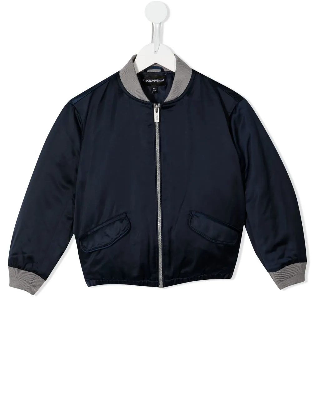 Emporio Armani Kids' Logo-patch Bomber Jacket In Blue