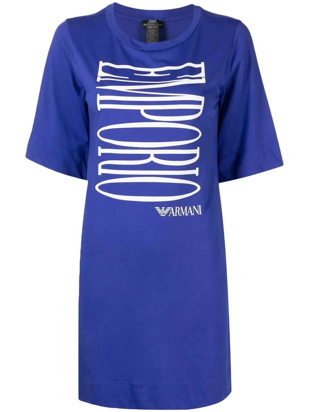 

Emporio Armani vestido estilo playera con logo estampado - Azul