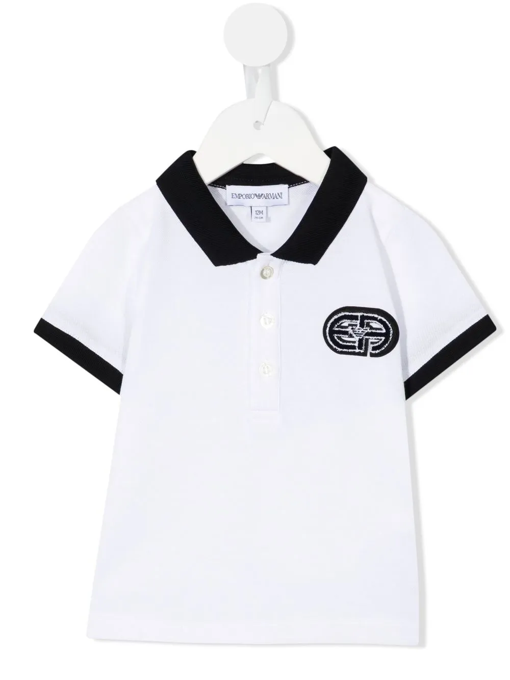 

Emporio Armani Kids playera tipo polo con parche del logo - Blanco