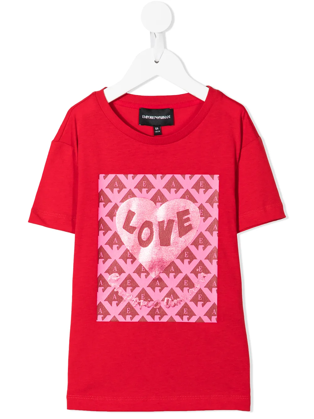 

Emporio Armani Kids logo-print short-sleeved T-shirt - Red