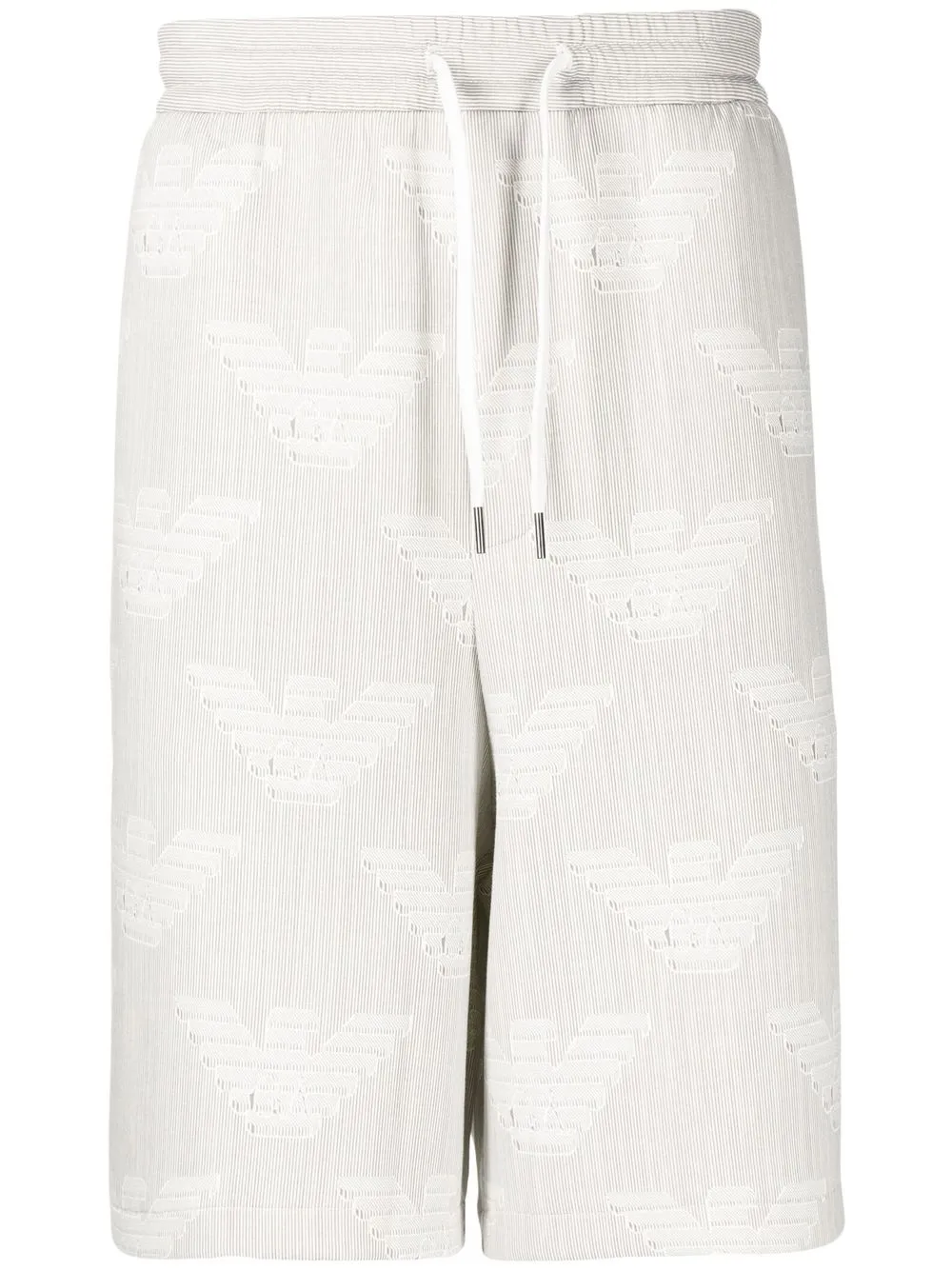

Emporio Armani shorts de deporte con logo de águila estampada - Gris