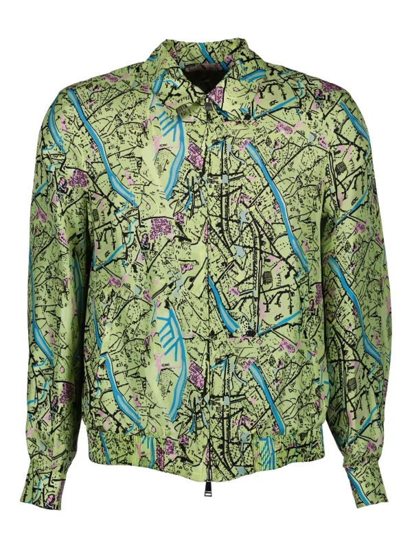 FENDI Fendi Map リバーシブル シャツジャケット | グリーン | FARFETCH JP