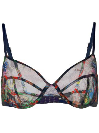 Fleur Du Mal paisley-print Mesh Bra - Farfetch