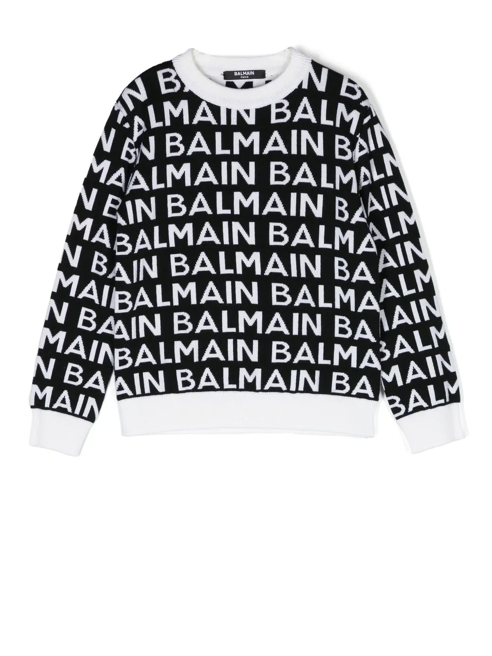Balmain Kids suéter con logo en intarsia - Negro