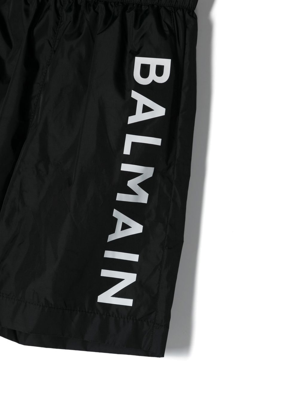 Shop Balmain Logo-print Detail Swim Shorts In 黑色