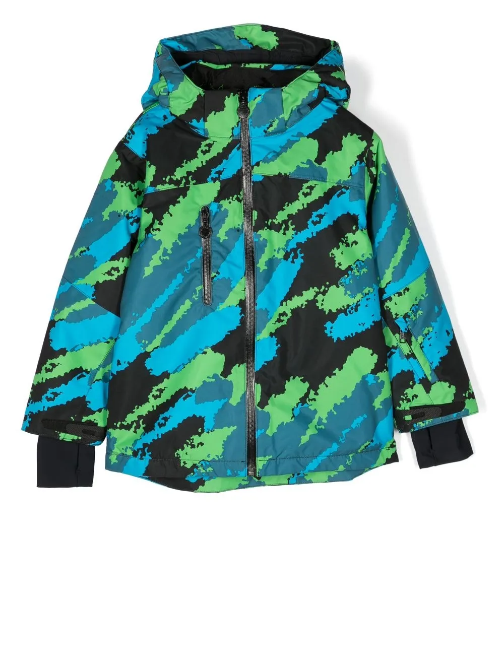 

Stella McCartney Kids chamarra con capucha y estampado abstracto - Negro