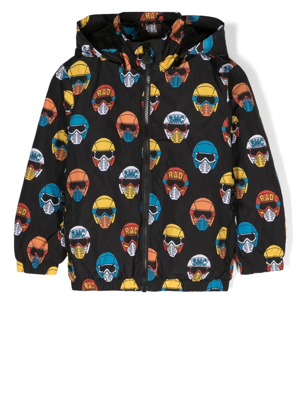 Stella McCartney Kids helmet-print hooded jacket | Black | Image 1