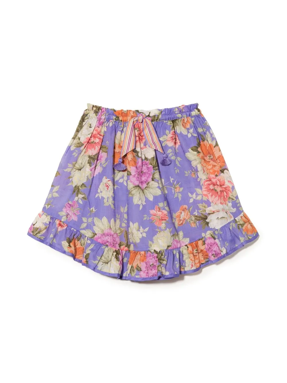 

ZIMMERMANN Kids falda midi acampanada con estampado floral - Morado