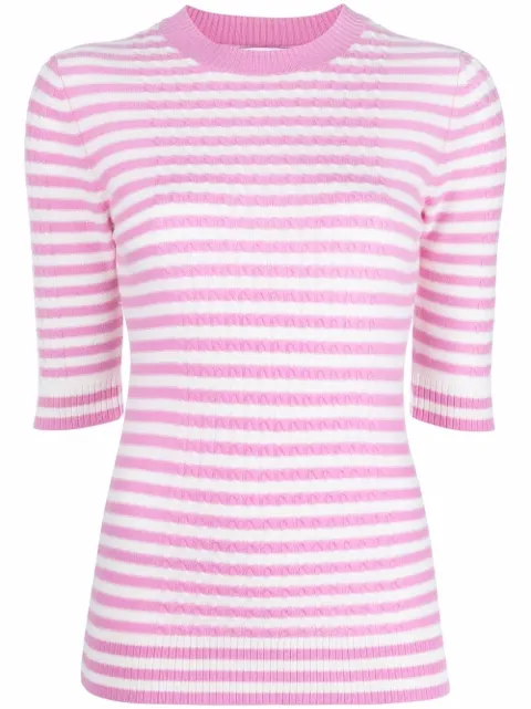 GANNI — striped cashmere-wool top
