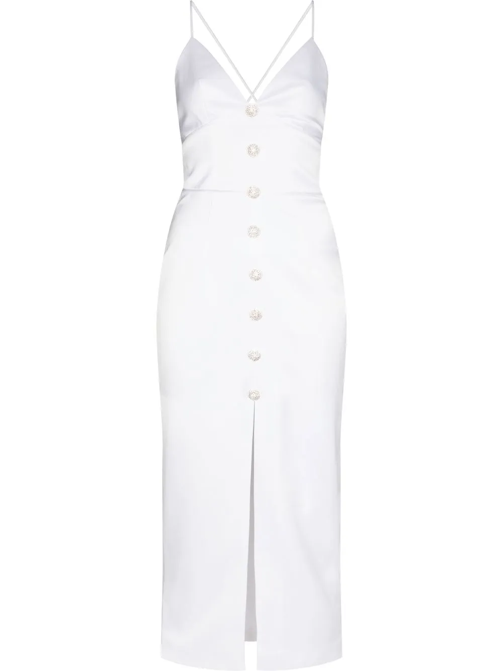 

RASARIO vestido con botones y cuello en V - Blanco