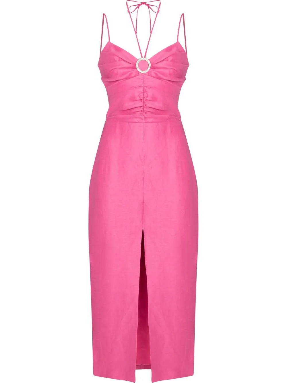 

RASARIO vestido midi con anillo de cristal - Rosado