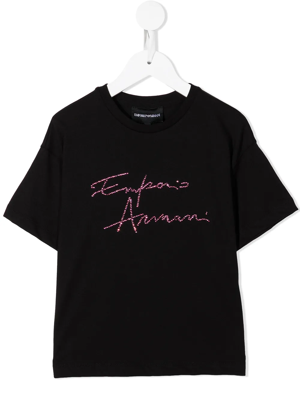 

Emporio Armani Kids playera con logo estampado - Negro