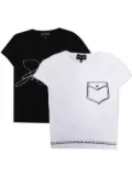 Emporio Armani Kids printed cotton T-shirt set (set of two) - White