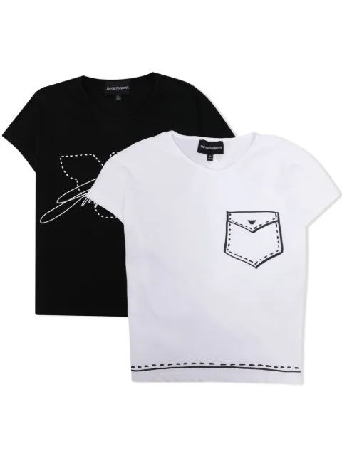 Emporio Armani Kids printed cotton T-shirt set (set of two)