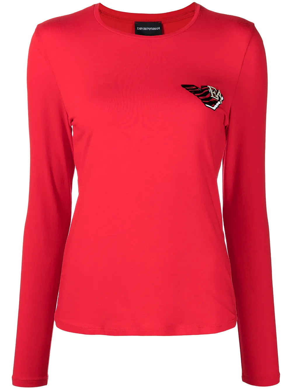 

Emporio Armani top con logo bordado - Rojo