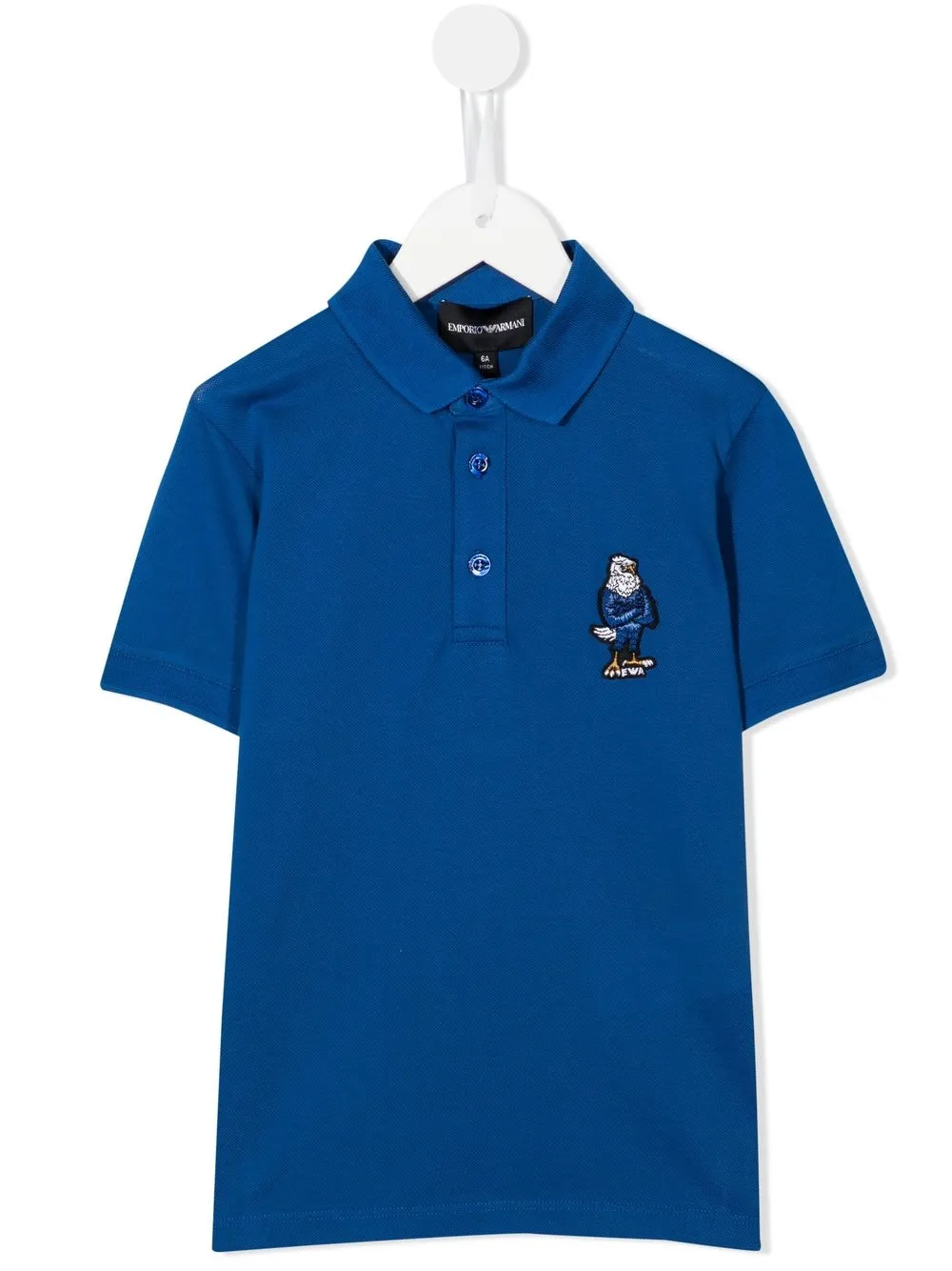 

Emporio Armani Kids playera tipo polo con águila bordada - Azul