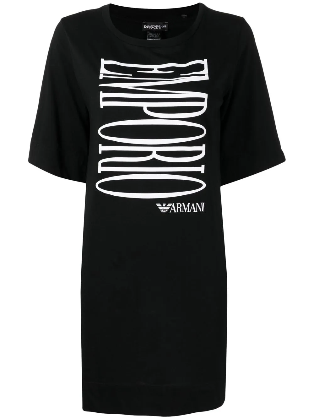 

Emporio Armani logo-print detail T-shirt dress - Black