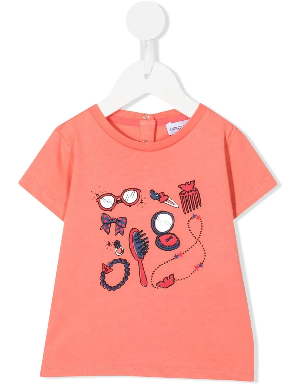 

Emporio Armani Kids playera con estampado gráfico - Rosado