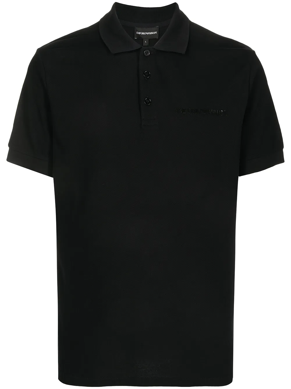 

Emporio Armani car-print cotton polo shirt - Black