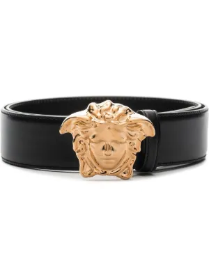 Versace Men's Medusa Buckle Mirror Leather Belt - Silver - Size 105 (42)