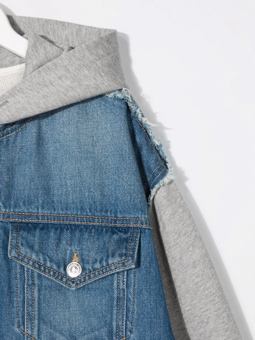 фото Mm6 maison margiela kids джинсовая куртка с капюшоном
