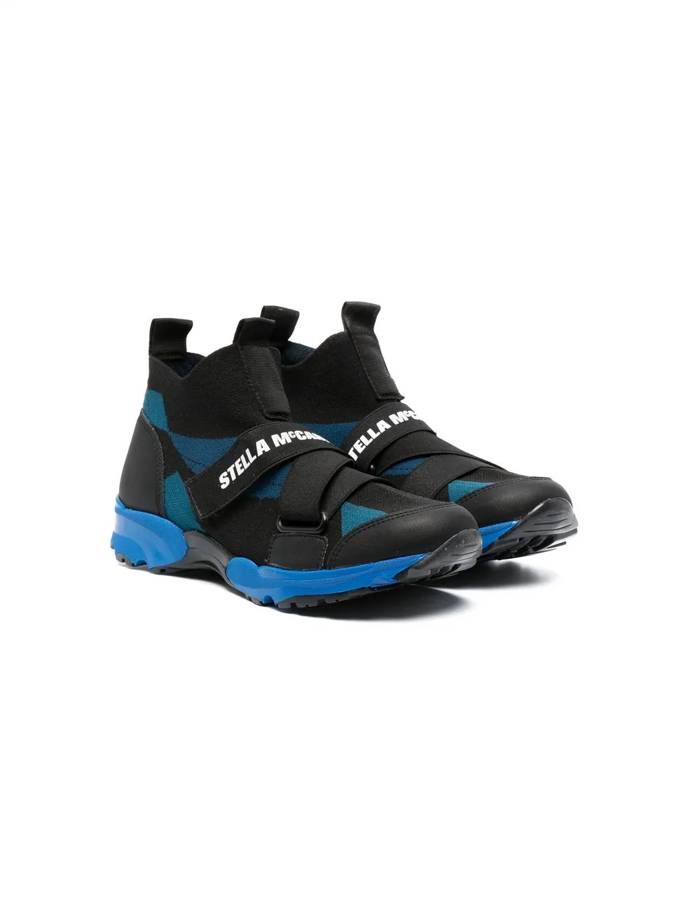 

Stella McCartney Kids tenis con paneles y logo - Negro